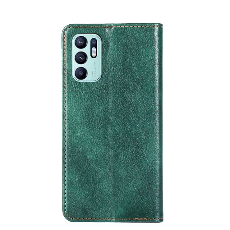 For OPPO Reno6 4G Gloss Oil Solid Color Magnetic Leather Phone Case
