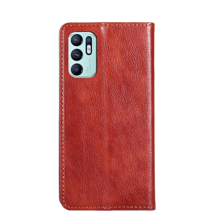For OPPO Reno6 4G Gloss Oil Solid Color Magnetic Leather Phone Case