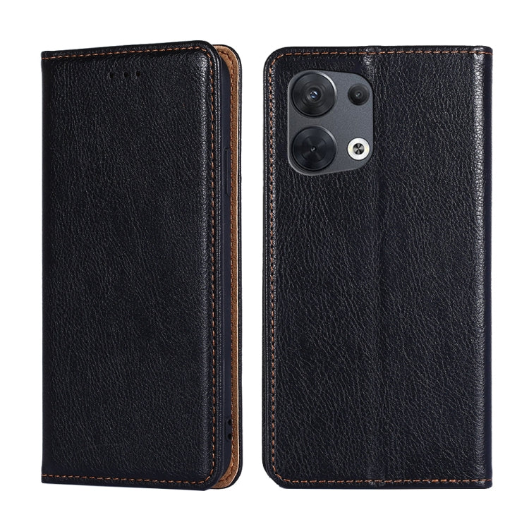 For OPPO Reno8 5G Gloss Oil Solid Color Magnetic Leather Phone Case