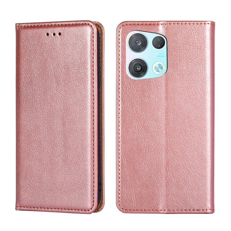 For OPPO Reno8 Pro 5G Gloss Oil Solid Color Magnetic Leather Phone Case