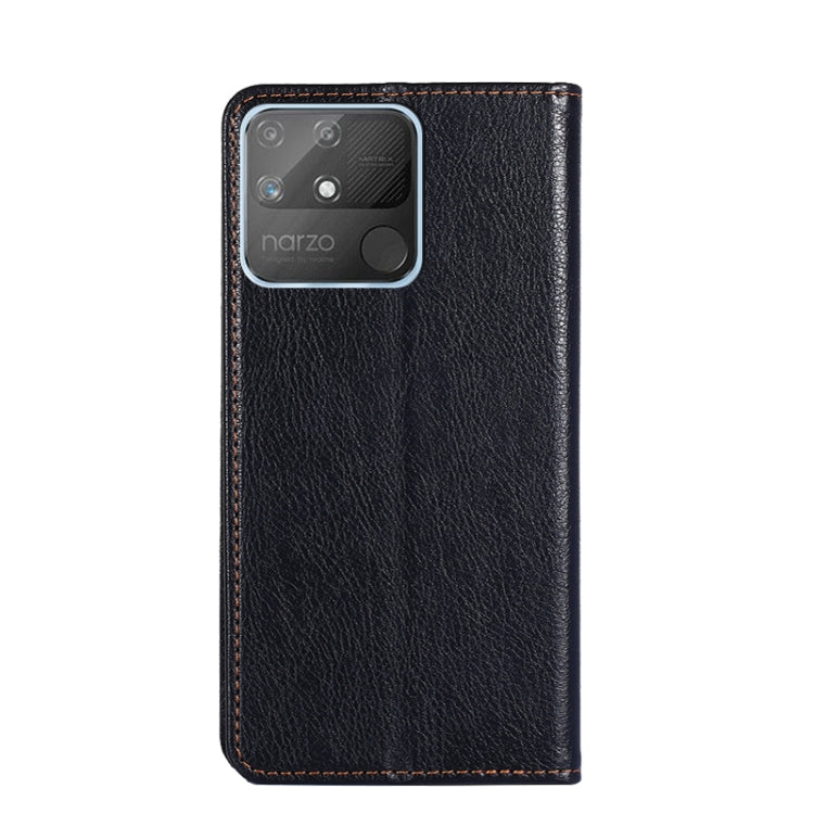 For OPPO Realme Narzo 50A Gloss Oil Solid Color Magnetic Leather Phone Case