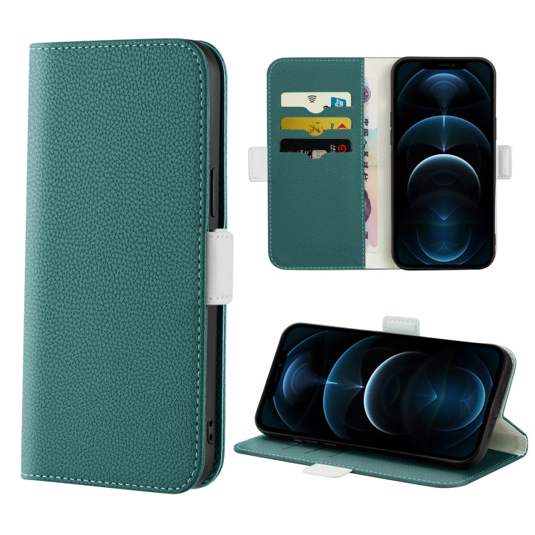 For iPhone 12 Pro Max Candy Color Litchi Texture Leather Phone Case