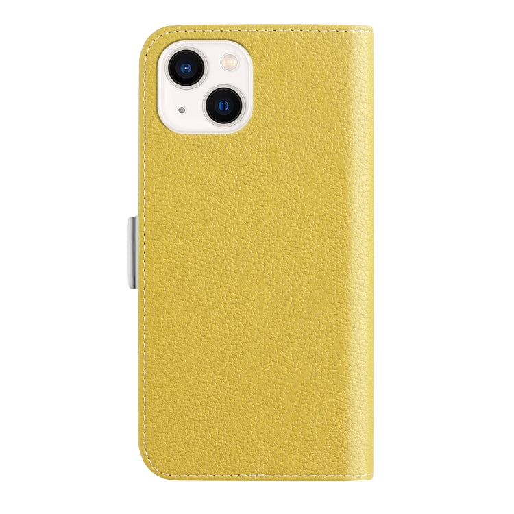 For iPhone 13 Candy Color Litchi Texture Leather Phone Case