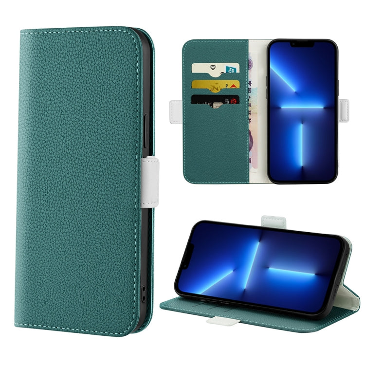 For iPhone 13 Pro Max Candy Color Litchi Texture Leather Phone Case