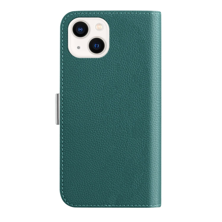 For iPhone 14 Candy Color Litchi Texture Leather Phone Case