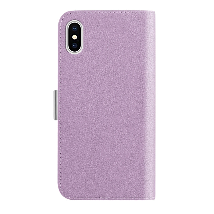 For iPhone X / XS Candy Color Litchi Texture Leather Phone Case