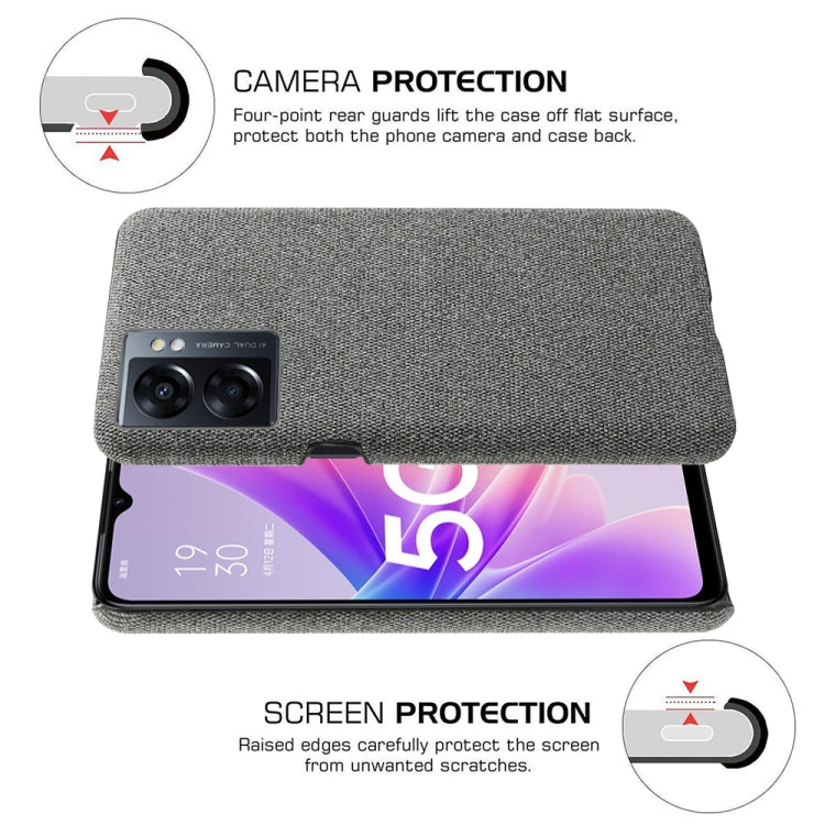 For OPPO A57 5G Cloth Coated Hard Plastic Phone Case