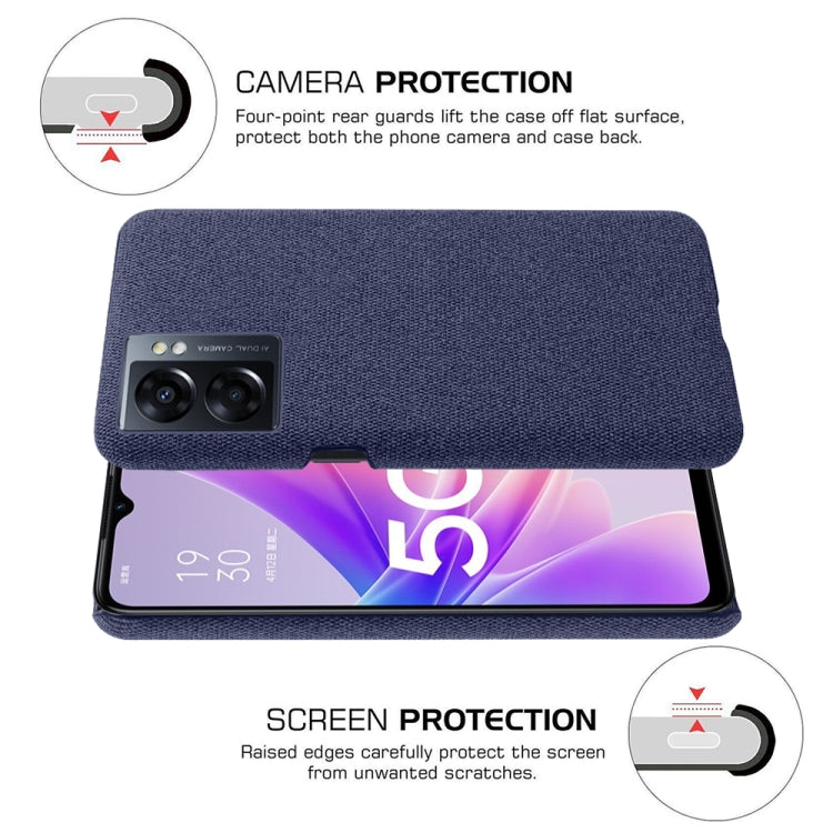 For OPPO A57 5G Cloth Coated Hard Plastic Phone Case