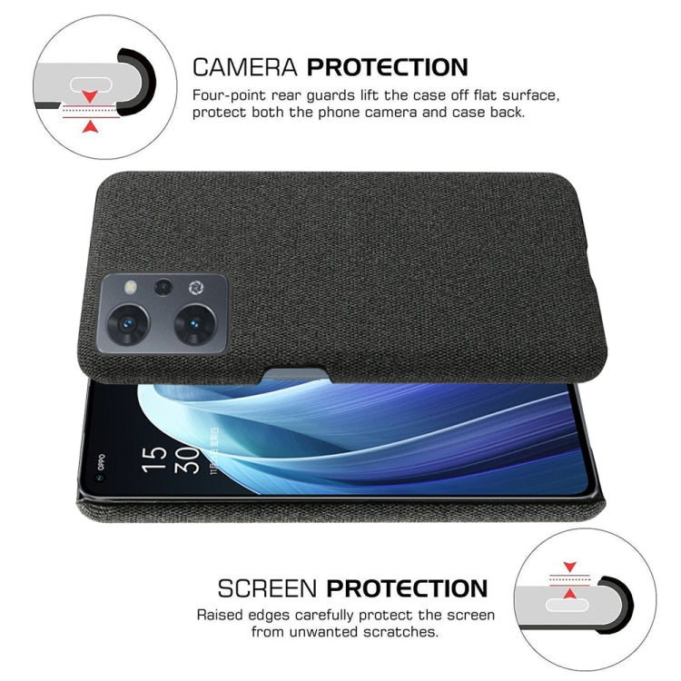For OPPO Reno7 A Cloth Coated Hard Plastic Phone Case