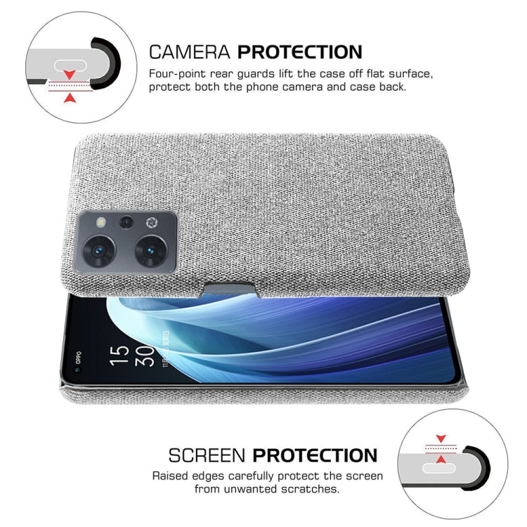 For OPPO Reno7 A Cloth Coated Hard Plastic Phone Case