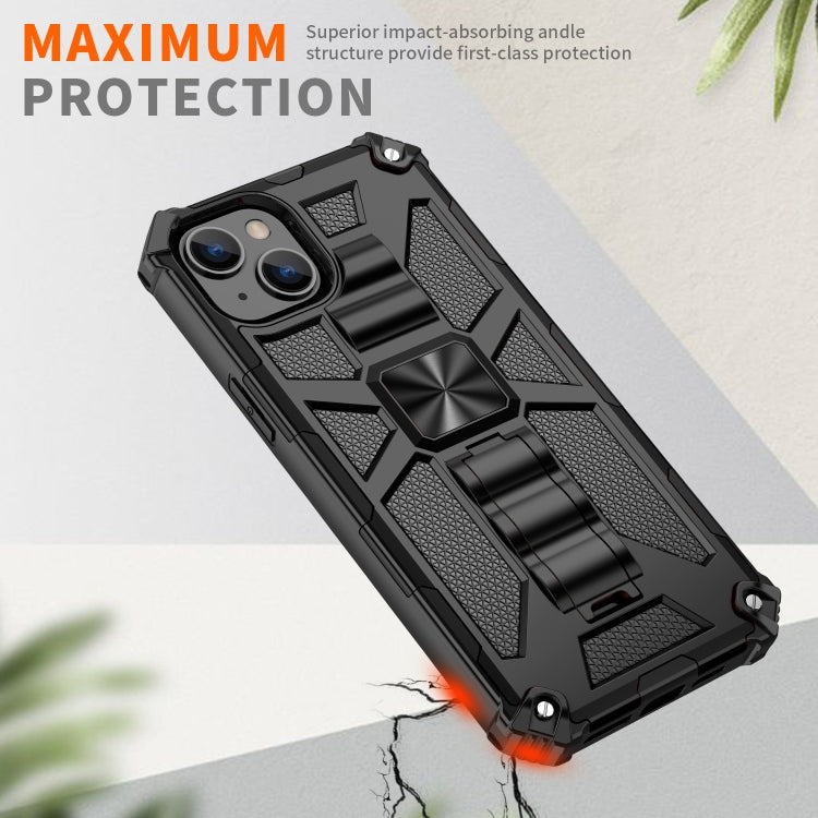 For iPhone 14 Armor Shockproof TPU + PC Magnetic Protective Phone Case with Holder