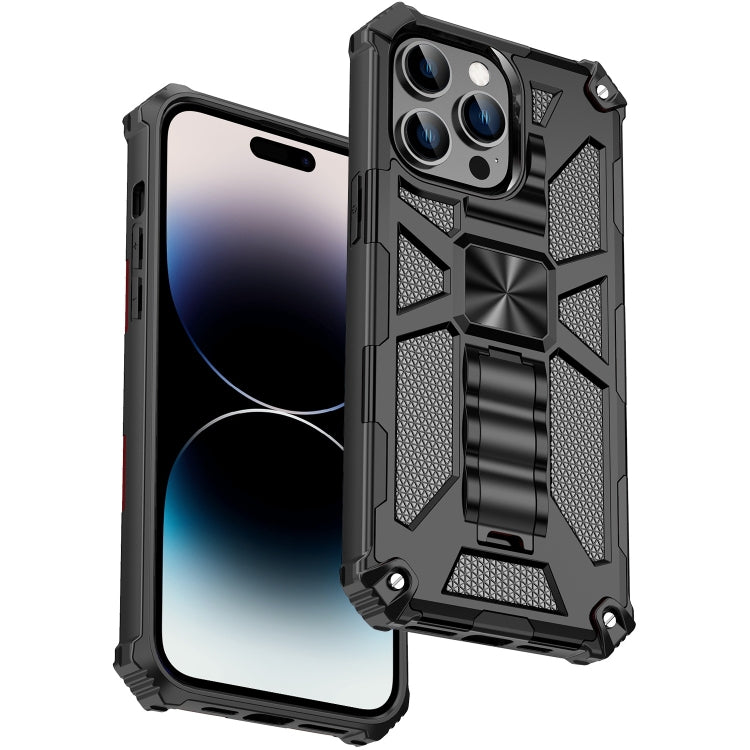 For iPhone 14 Pro Armor Shockproof TPU + PC Magnetic Protective Phone Case with Holder