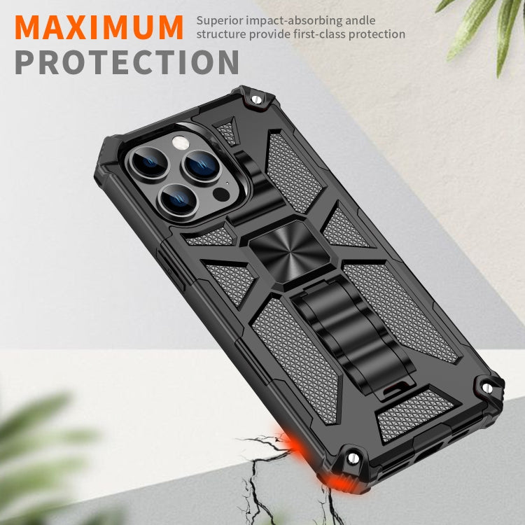 For iPhone 14 Pro Armor Shockproof TPU + PC Magnetic Protective Phone Case with Holder