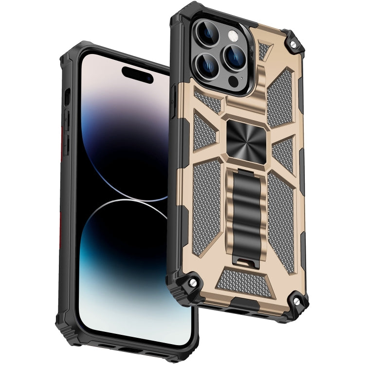 For iPhone 14 Pro Max Armor Shockproof TPU + PC Magnetic Protective Phone Case with Holder