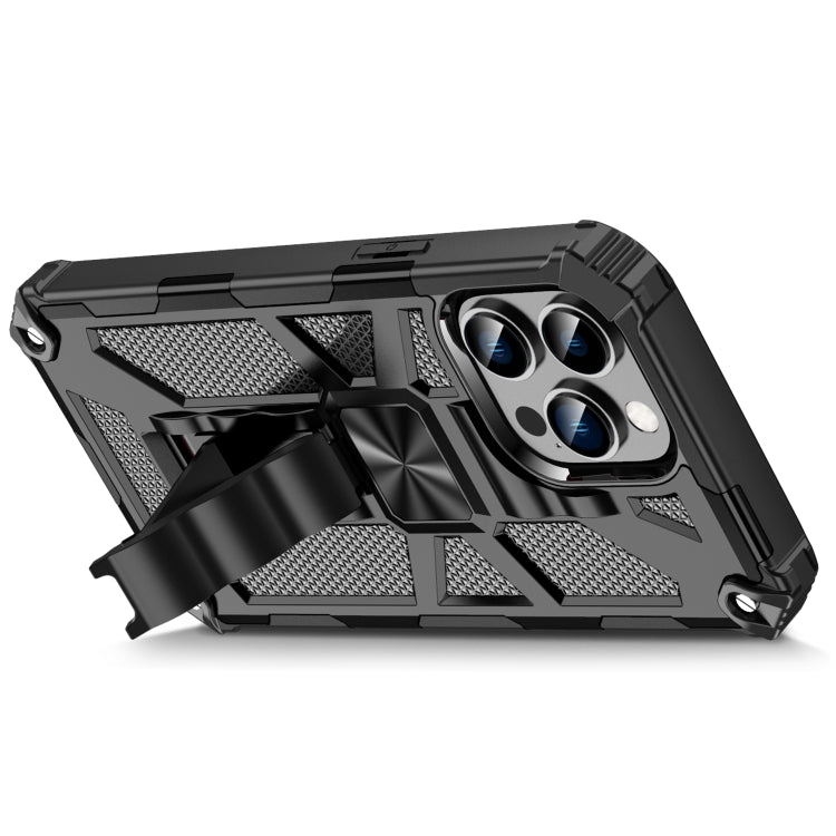For iPhone 14 Pro Max Armor Shockproof TPU + PC Magnetic Protective Phone Case with Holder