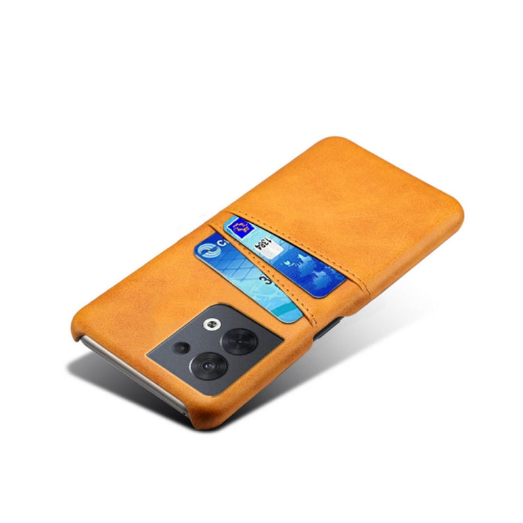 For OPPO A57 5G Dual Card Slots Calf Texture PC Leather Phone Case