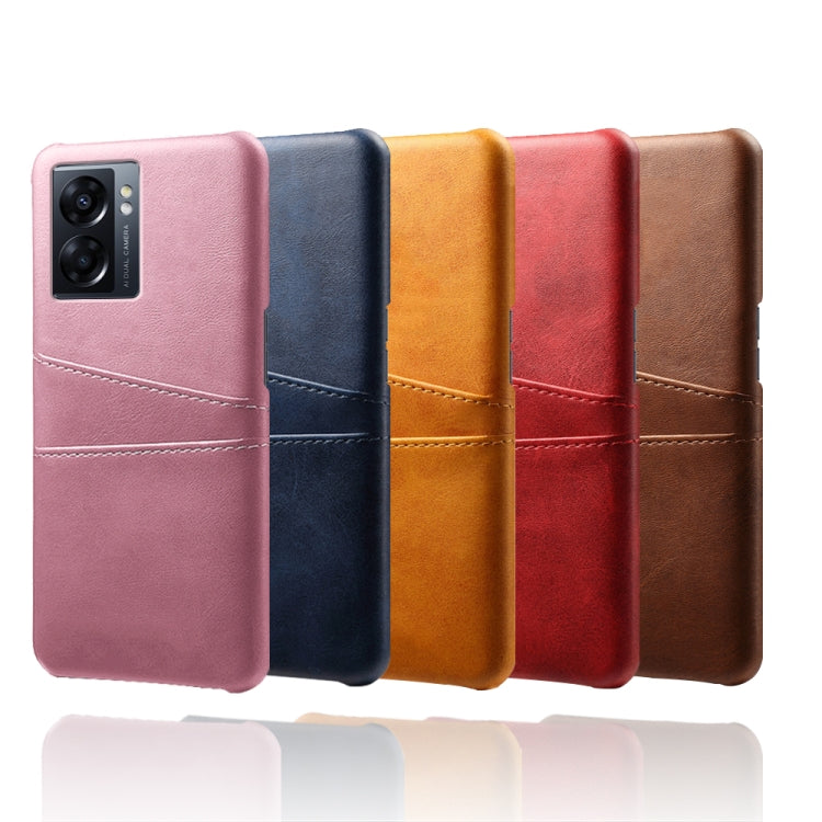 For OPPO A57 5G Dual Card Slots Calf Texture PC Leather Phone Case