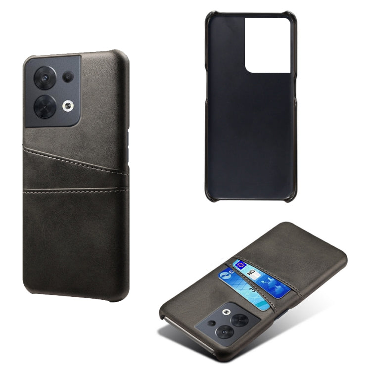 For OPPO A57 5G Dual Card Slots Calf Texture PC Leather Phone Case