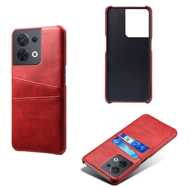 For OPPO A57 5G Dual Card Slots Calf Texture PC Leather Phone Case