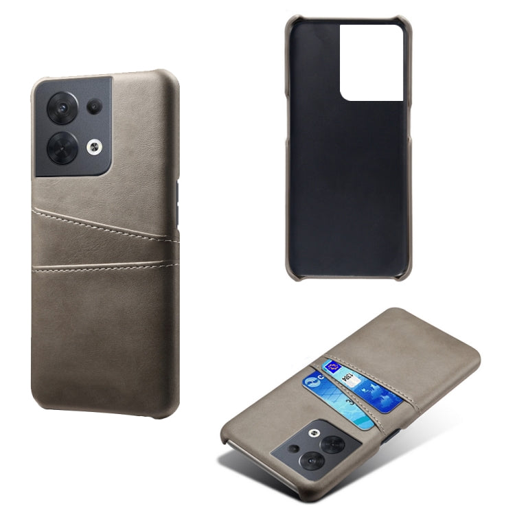 For OPPO A57 5G Dual Card Slots Calf Texture PC Leather Phone Case