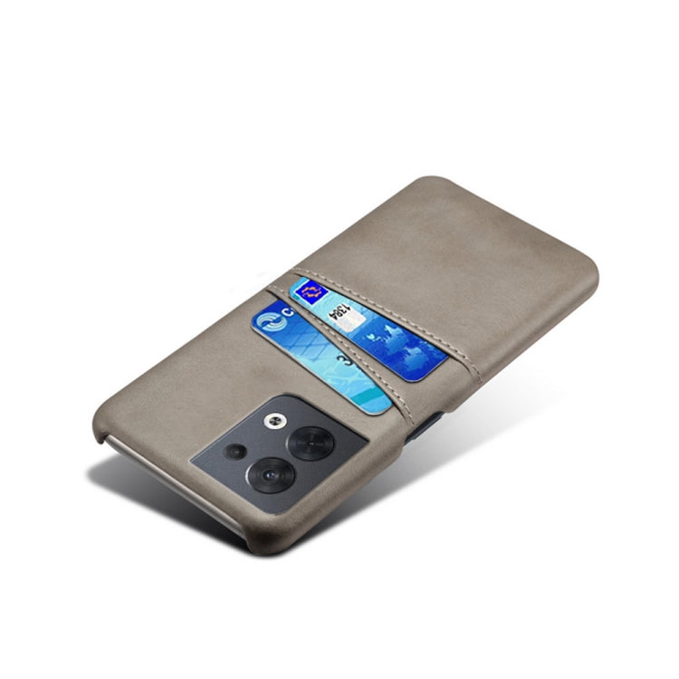 For OPPO A57 5G Dual Card Slots Calf Texture PC Leather Phone Case