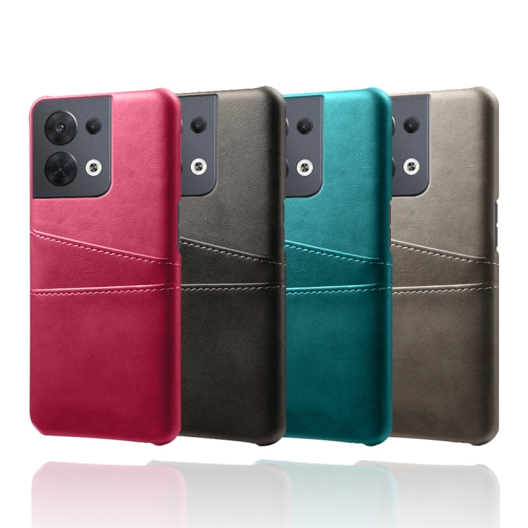 For OPPO A57 5G Dual Card Slots Calf Texture PC Leather Phone Case