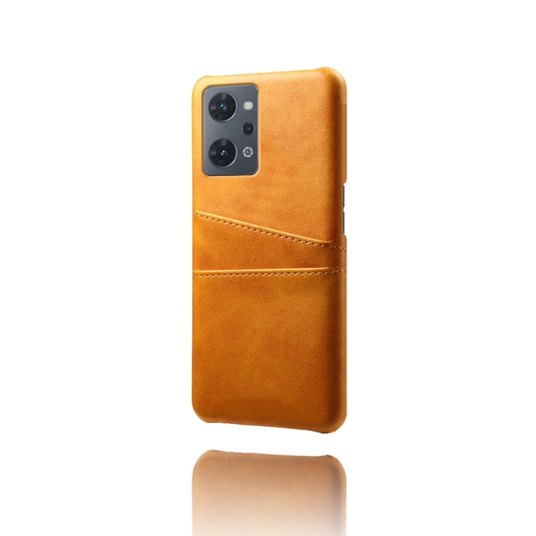 For OPPO Reno7 A Dual Card Slots Calf Texture PC Leather Phone Case