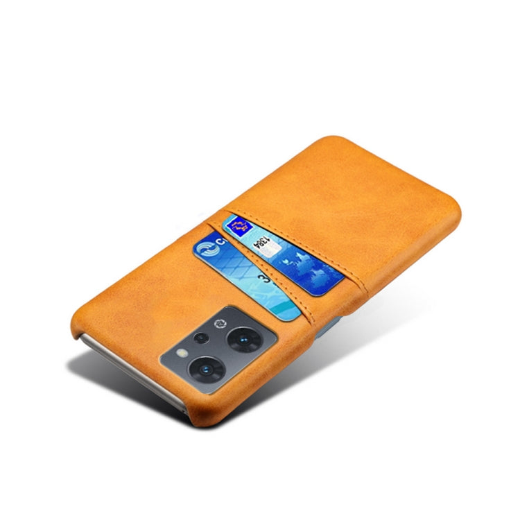 For OPPO Reno7 A Dual Card Slots Calf Texture PC Leather Phone Case