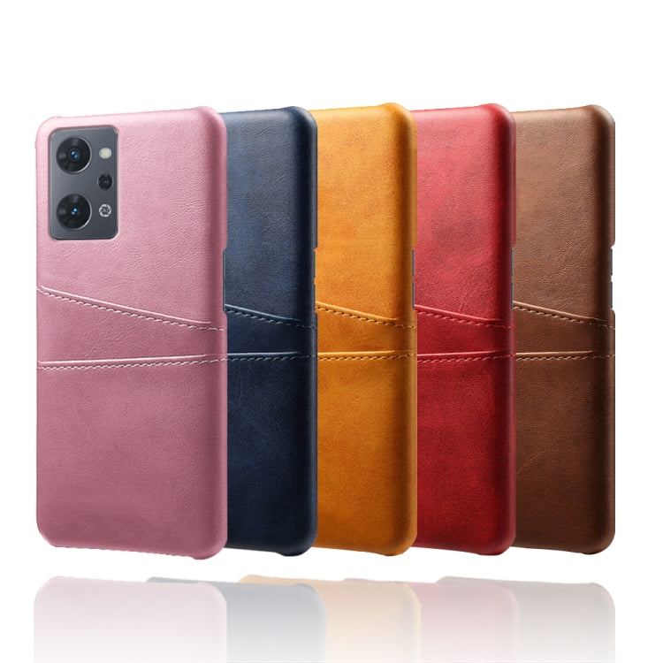 For OPPO Reno7 A Dual Card Slots Calf Texture PC Leather Phone Case