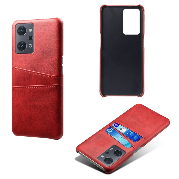 For OPPO Reno7 A Dual Card Slots Calf Texture PC Leather Phone Case