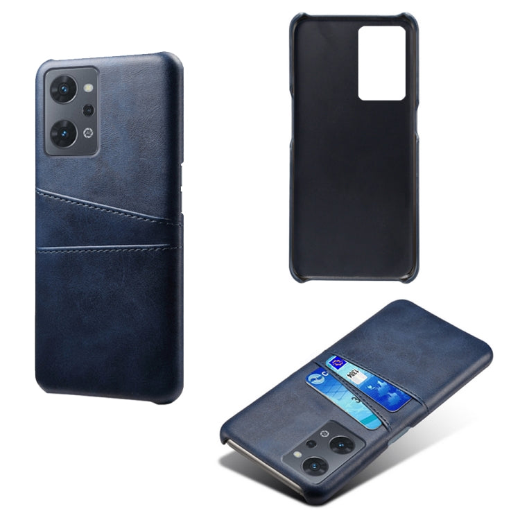 For OPPO Reno7 A Dual Card Slots Calf Texture PC Leather Phone Case