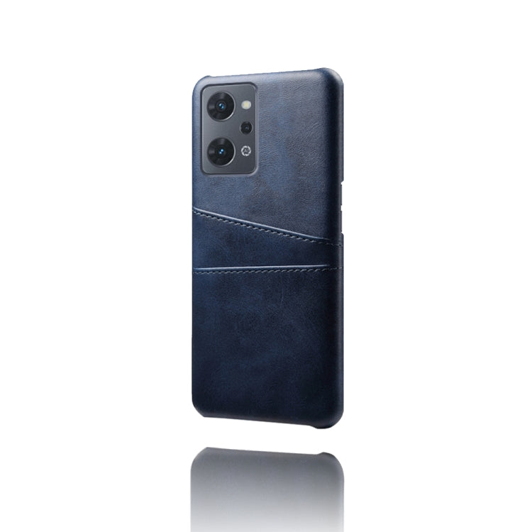 For OPPO Reno7 A Dual Card Slots Calf Texture PC Leather Phone Case
