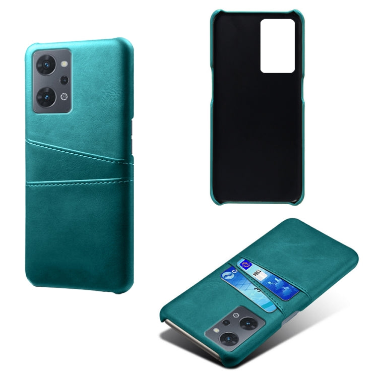 For OPPO Reno7 A Dual Card Slots Calf Texture PC Leather Phone Case