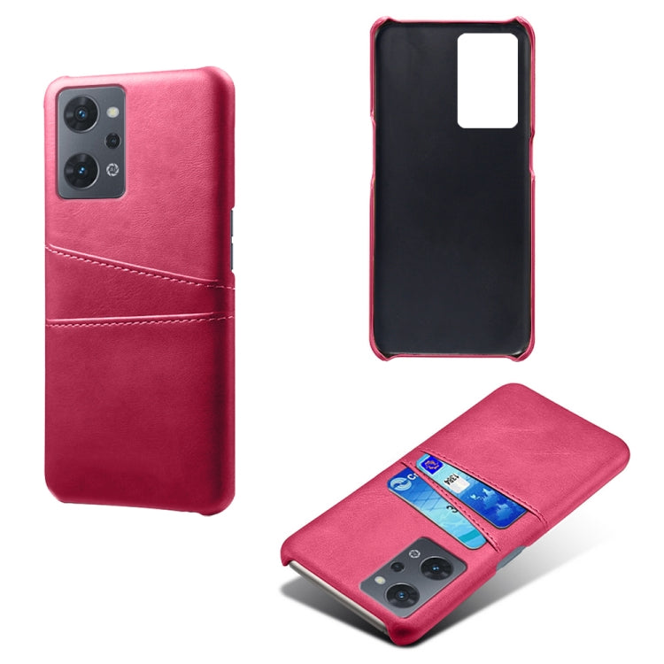 For OPPO Reno7 A Dual Card Slots Calf Texture PC Leather Phone Case