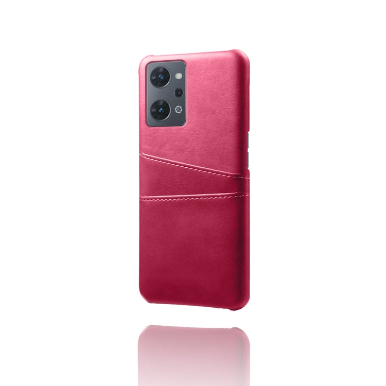 For OPPO Reno7 A Dual Card Slots Calf Texture PC Leather Phone Case