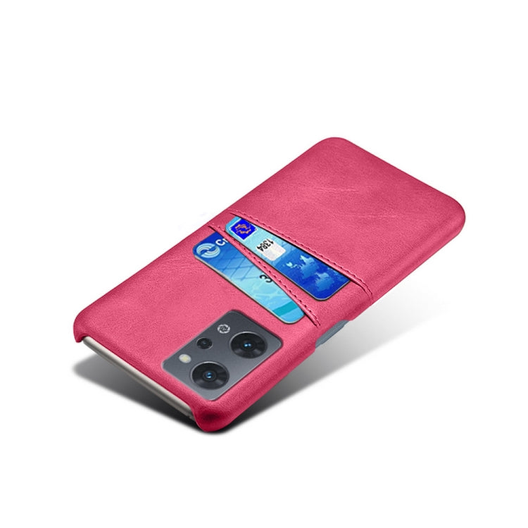 For OPPO Reno7 A Dual Card Slots Calf Texture PC Leather Phone Case