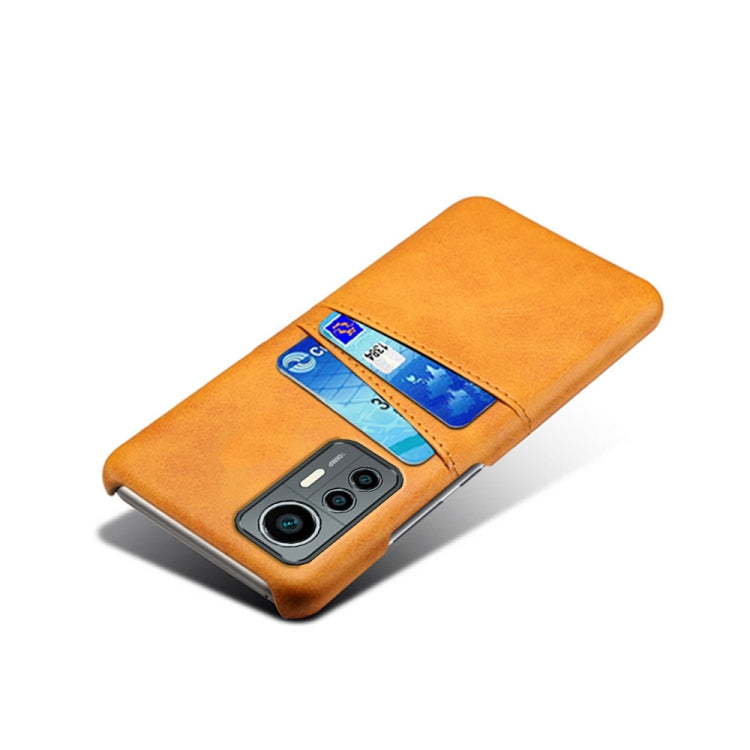 For Xiaomi 12 Lite Eurasian Dual Card Slots Calf Texture PC Leather Phone Case