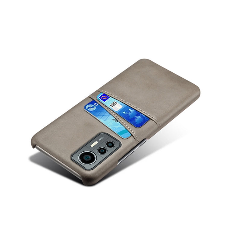 For Xiaomi 12 Lite Eurasian Dual Card Slots Calf Texture PC Leather Phone Case