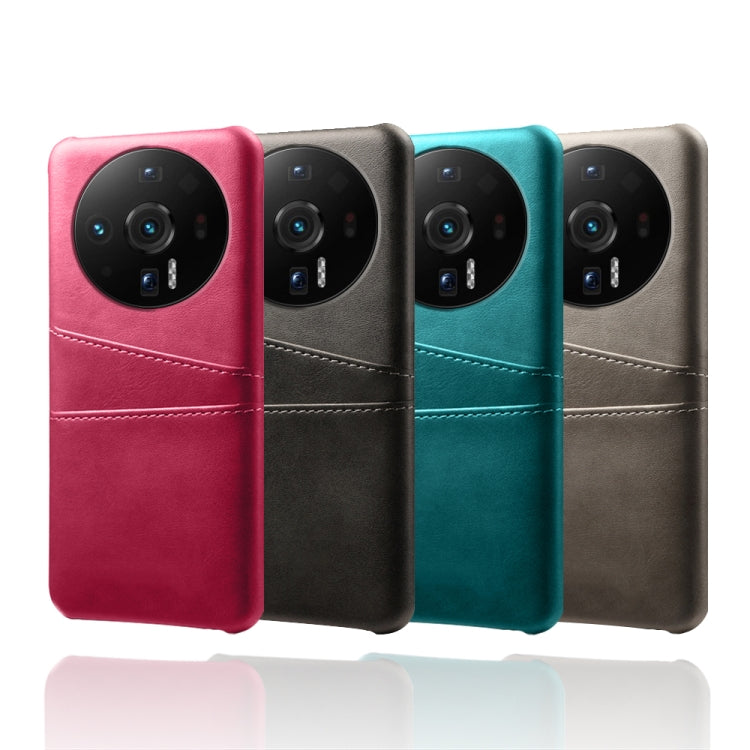 For Xiaomi 12S Ultra Dual Card Slots Calf Texture PC Leather Phone Case