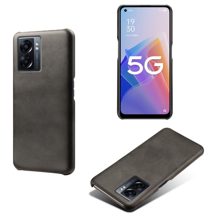 For OPPO A57 5G Calf Texture PC + PU Phone Case