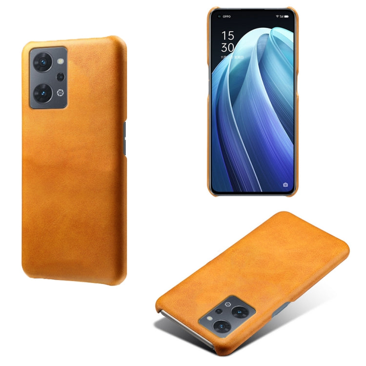 For OPPO Reno7 A Calf Texture PC + PU Phone Case