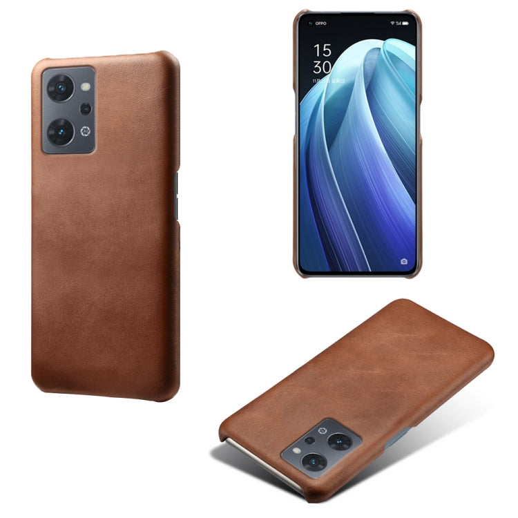 For OPPO Reno7 A Calf Texture PC + PU Phone Case