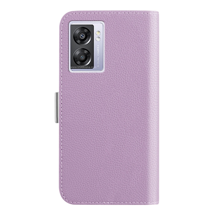 For OPPO A57 5G 2022 Candy Color Litchi Texture Leather Phone Case