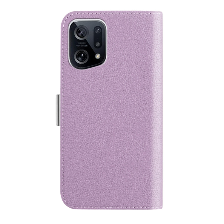 For OPPO Find X5 Candy Color Litchi Texture Leather Phone Case
