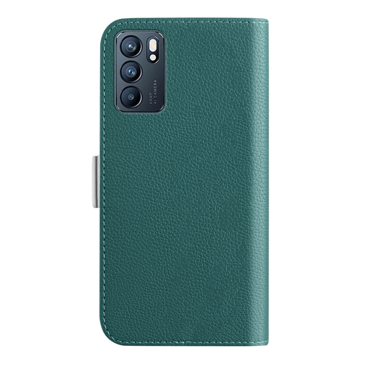 For OPPO Reno6 5G Candy Color Litchi Texture Leather Phone Case