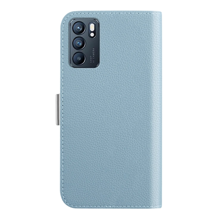 For OPPO Reno6 5G Candy Color Litchi Texture Leather Phone Case