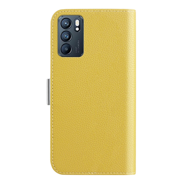 For OPPO Reno6 5G Candy Color Litchi Texture Leather Phone Case