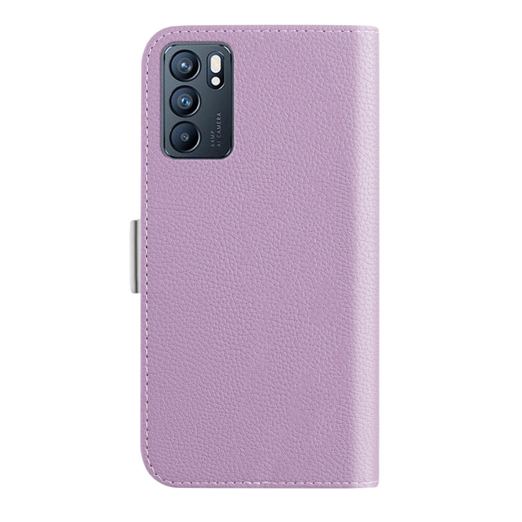 For OPPO Reno6 5G Candy Color Litchi Texture Leather Phone Case