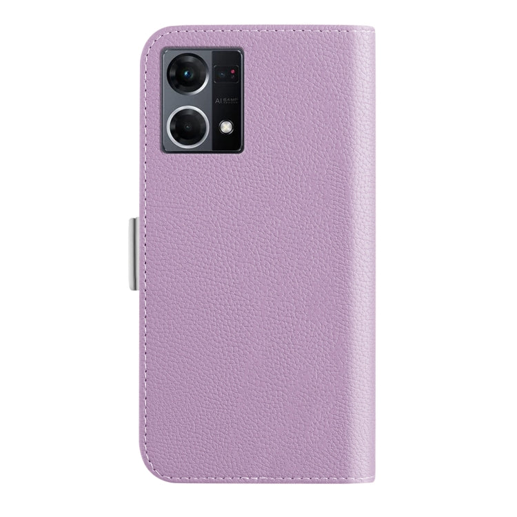 For OPPO Reno7 4G Foreign Candy Color Litchi Texture Leather Phone Case