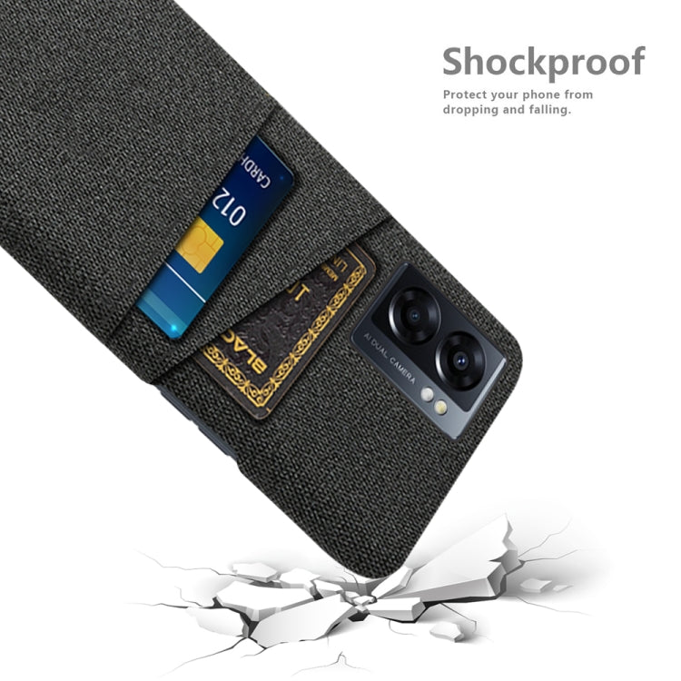 For OPPO A57 5G Cloth Coated Hard Plastic Card Slots Phone Case